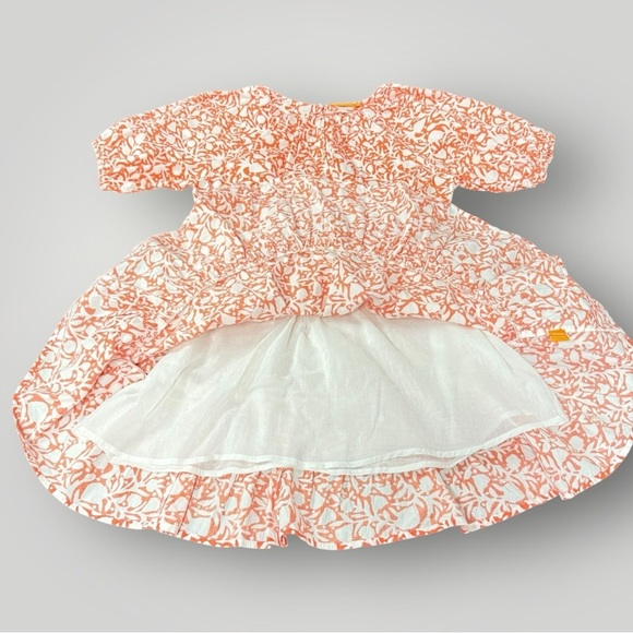 New Oliphant Dress Women Crew Flirty 1224V Orange Button Front Poplin Mini Sz XS - Picture 8 of 8